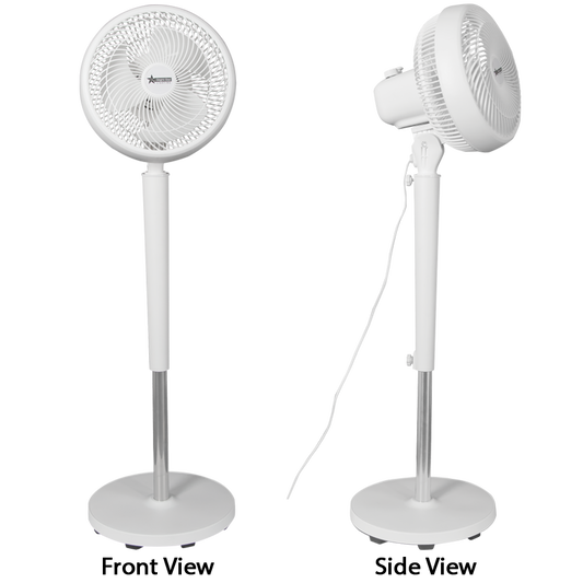 Bright Star FAN027 WHITE 10" STANDING FAN 3 SPEED 55W MOTOR