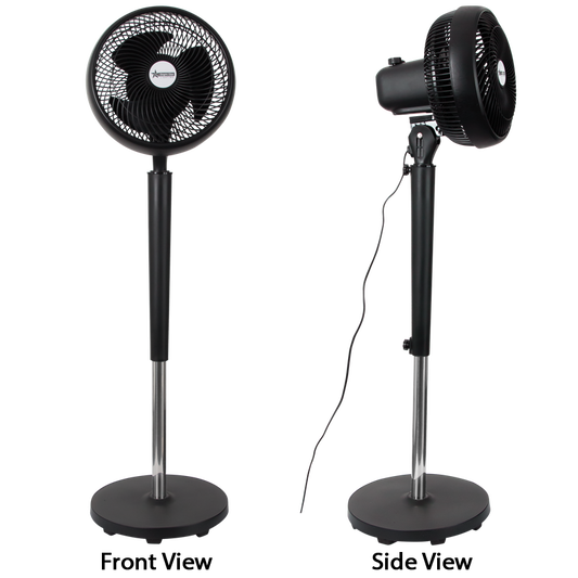 Bright Star FAN028 BLACK 10" STANDING FAN 3 SPEED 55W MOTOR