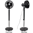 Bright Star FAN028 BLACK 10" STANDING FAN 3 SPEED 55W MOTOR