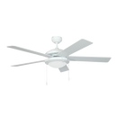 Bright Star FCF004 WHITE 5 BLADE 52" 3 SPEED AC MOTOR 2X60W ES PULL SWITCH
