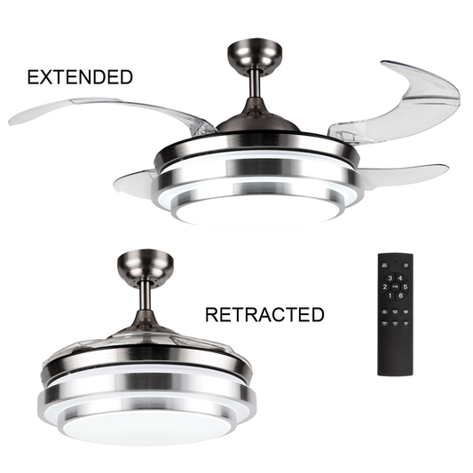 Bright Star FCF043 SATIN RETRACTABLE BLADES DC 32W LED 4000K REMOTE