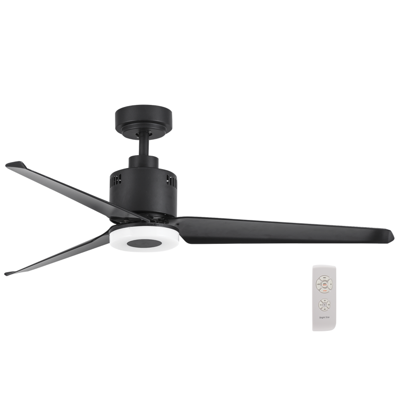 Bright Star FCF064 MATT BK 18W LED CCT 32W COPPER COIL DC 3 ABS BLADES REMOTE