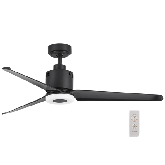 Bright Star FCF064 MATT BK 18W LED CCT 32W COPPER COIL DC 3 ABS BLADES REMOTE