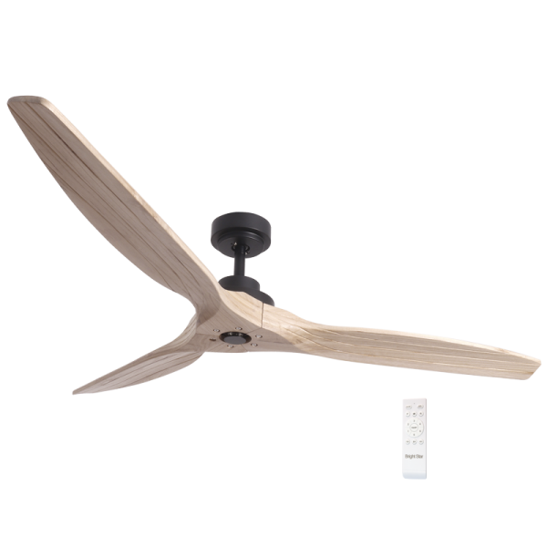 Bright Star FCF074 MATT BK 40W COPPER COIL DC 3 WOOD BLADES NO LIGHT REMOTE
