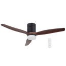 Bright Star FCF077 MATT BK 15W LED CCT 40W COPPER COIL DC 3 BLADES REMOTE