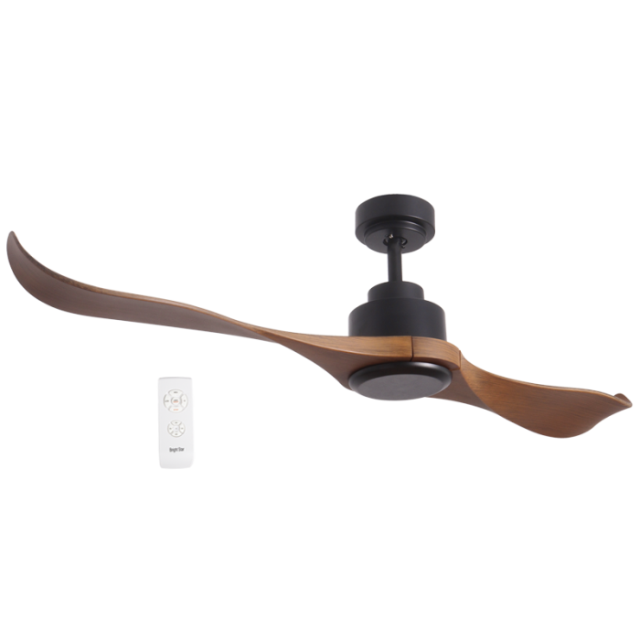Bright Star FCF081 MATT BLACK 65W COPPER COIL AC 2 BLADES REMOTE NO LIGHT