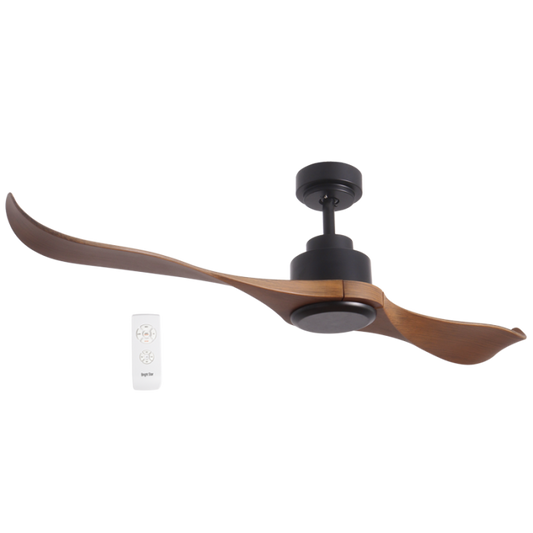 Bright Star FCF081 MATT BLACK 65W COPPER COIL AC 2 BLADES REMOTE NO LIGHT
