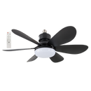 Bright Star FCF104 BLACK MINI ES SOCKET FAN 18W LED CCT 6 BLADES REMOTE