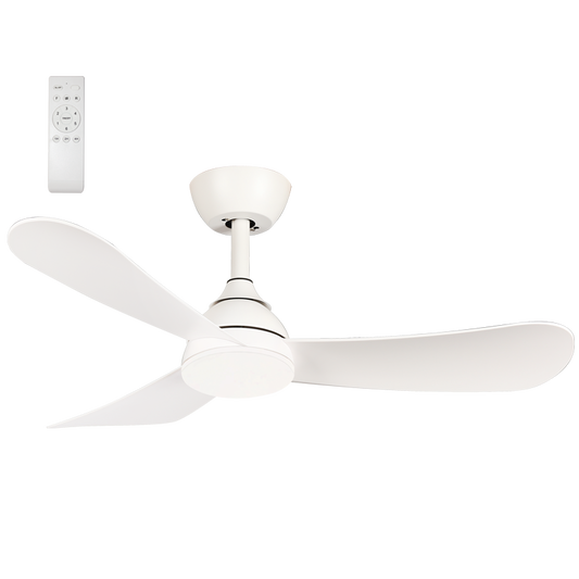Bright Star FCF113 WHITE NO LIGHT 30W DC MOTOR 3 ABS BLADES REMOTE