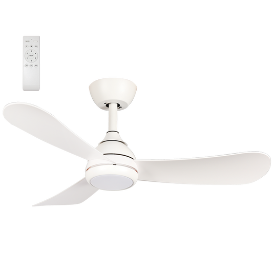 Bright Star FCF115 WHITE 18W LED CCT 30W DC MOTOR 3 ABS BLADES REMOTE