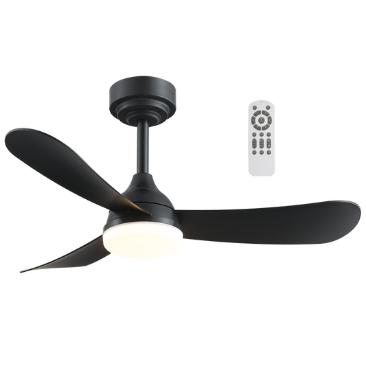 Bright Star FCF117 BLACK 18W LED CCT 25W DC MOTOR 3 ABS BLADES REMOTE