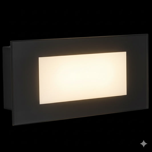 Bright Star FT038 BLACK 5W LED FOOTLIGHT POLY BASE GLS COVER 3000K IP65