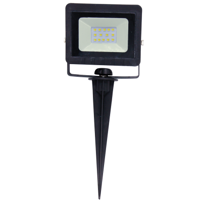 Bright Star GS010 BLACK 10W LED PVC GARDEN FLOOD+SPIKE IP65 6000K