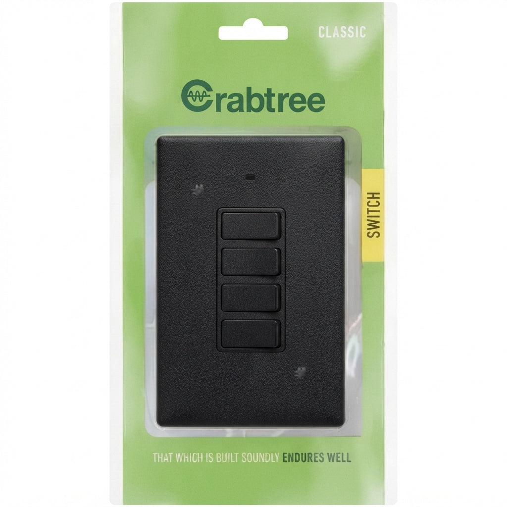 Classic 4L 1W Switch with FERRO GRAIN BLACK Coverplate