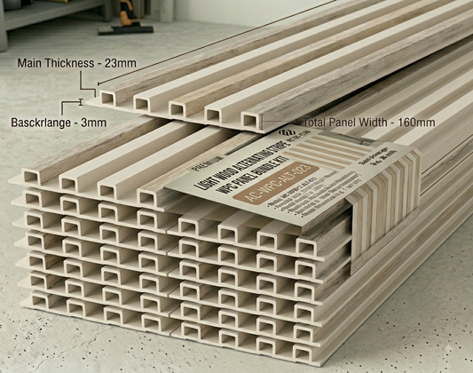 Bodie Washed Pine Fluted WPC Wall Panel (2400mm x 165mm) – 45-WPC-SPIN-023
