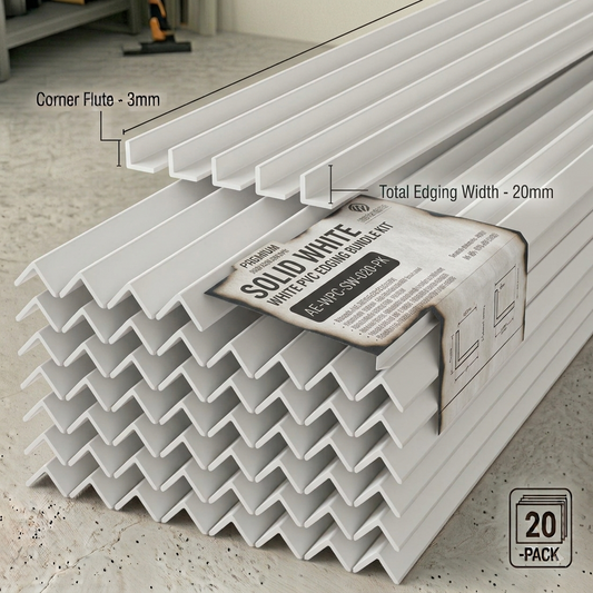 Bodie White WPC Wall Panel Edging Trim (2700mm x 20 Pieces) – 45-WPA-LINN-025