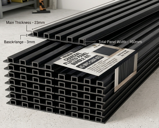 Bodie Black Wood Fluted WPC Wall Panel (2700mm x 165mm x 23mm) – 45-WPC-BKWD-023