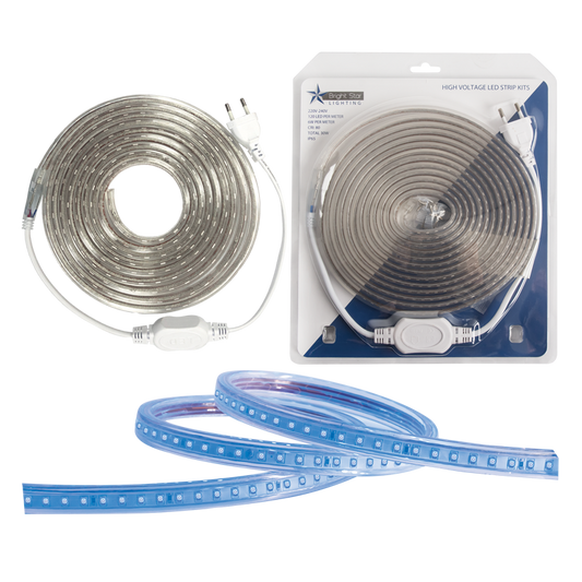 Bright Star HVS404 BLUE 5M 220V BLUE LED BLISTER PACK STRIP IP65