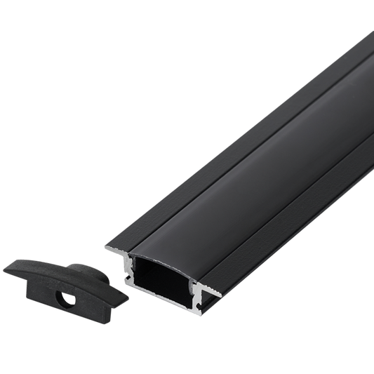 Bright Star HVS431 BK RECESS 3M 3M BK ALU PROF. Reces, 2xEnd, 1xCover, 6xClip,IP65