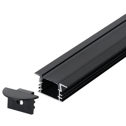 Bright Star HVS434 BK RECESS 3M 3M BK ALU PROF. Reces, 2xEnd, 1xCover, 6xClip,IP20