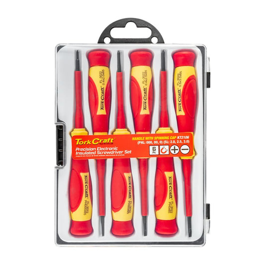 Tork Craft 6-Piece Precision Electronic Insulated Screwdriver Set (Slotted & Phillips) – KT2106