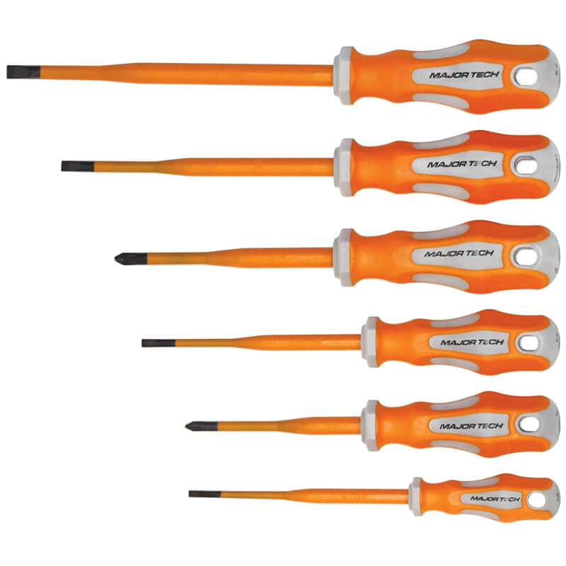 Major Tech 6-Piece 1000V Insulated Slimline Screwdriver Set