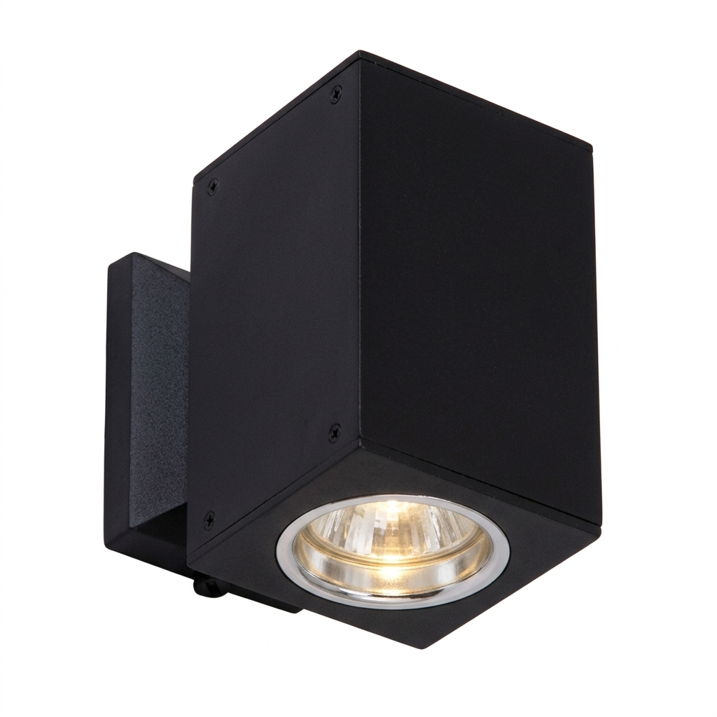 Bright Star L127 BLACK SQUARE UP OR DOWN GLASS COVER IP44 1X50W