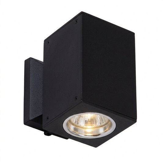 Bright Star L127 BLACK SQUARE UP OR DOWN GLASS COVER IP44 1X50W