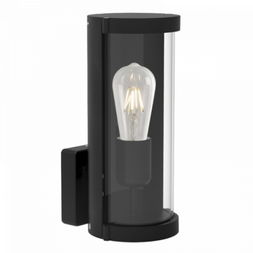 Bright Star L370 MATT BK UP FACING ALU LANTERN CLEAR GLASS IP44 1 X ES