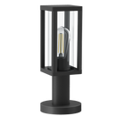 Bright Star L374 MATT BK ALU PILLAR LANTERN CLEAR GLASS IP44 1 X ES
