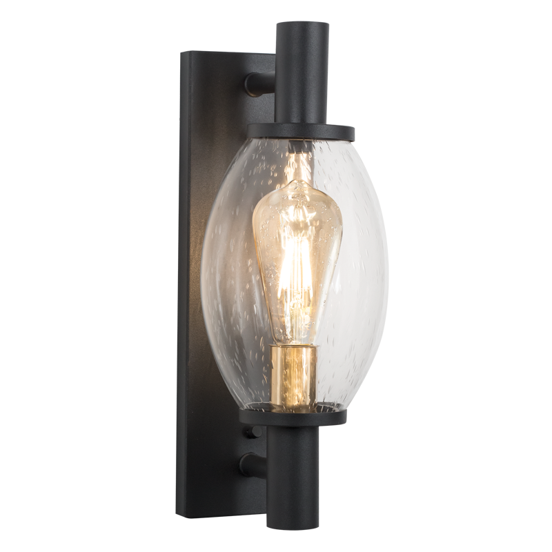 Bright Star L522 BLACK METAL & SPECKLED GLASS IP54 1X60W ES
