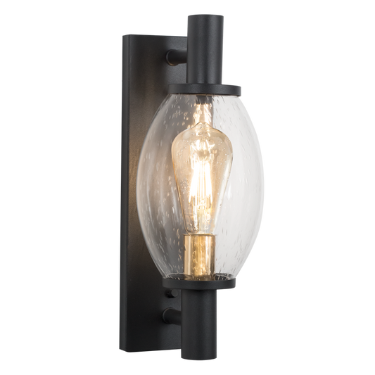 Bright Star L522 BLACK METAL & SPECKLED GLASS IP54 1X60W ES