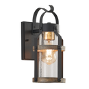 L525 Bright Star BLACK METAL & CLEAR SPECKLED GLASS IP54 1X60W ES