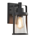 L528 Bright Star BLACK METAL & CLEAR SPECKLED GLASS IP54 1X60W ES