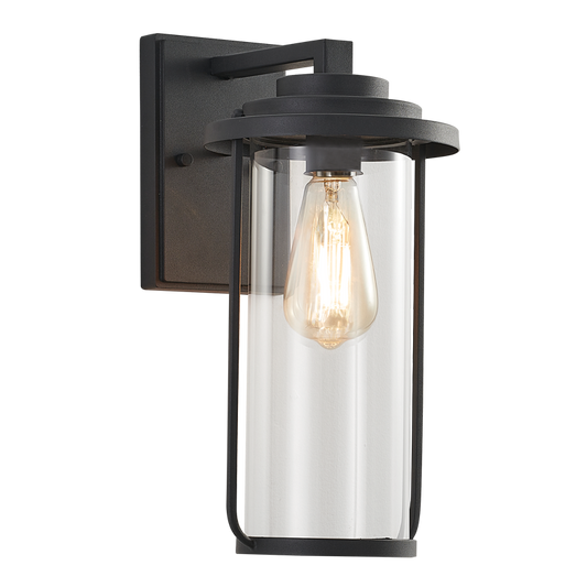 Bright Star L532 BLACK METAL & CLEAR GLASS IP54 1X60W ES