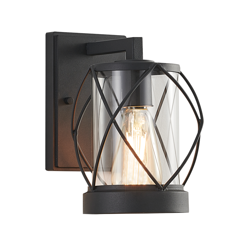 Bright Star L533 BLACK METAL & CLEAR GLASS & GRID IP54 1X60W ES