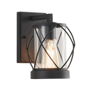 L533 Bright Star BLACK METAL & CLEAR GLASS & GRID IP54 1X60W ES