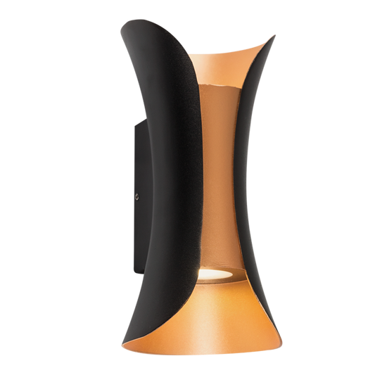 Bright Star L562 BK/GOLD UP&DOWN CURVE IP54 10W LED 3000K 800 LUMEN