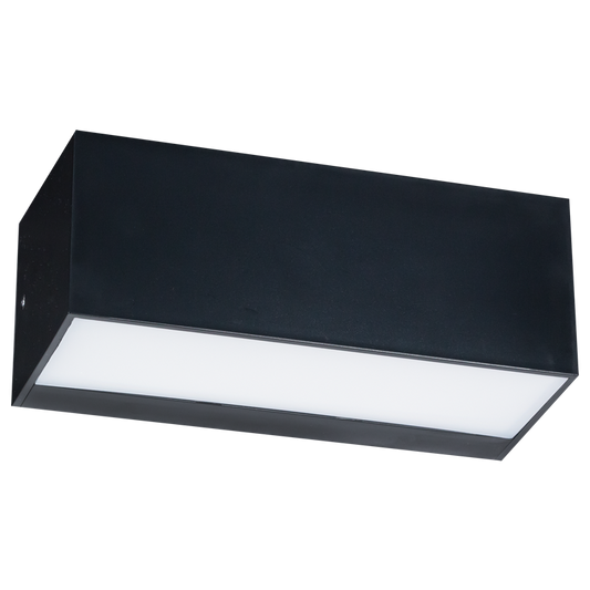 Bright Star L566 BLACK 12W LED UP&DOWN WH PC COVER IP65 CCT 700 LUMEN