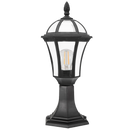 L569 Bright Star BLACK 6 PANEL PILLAR POLY BASE CLEAR PC IP44 1X11W ES