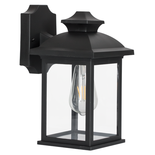 Bright Star L570 BLACK 4 PANEL DOWN POLY BASE CLEAR PC IP44 1X11W ES