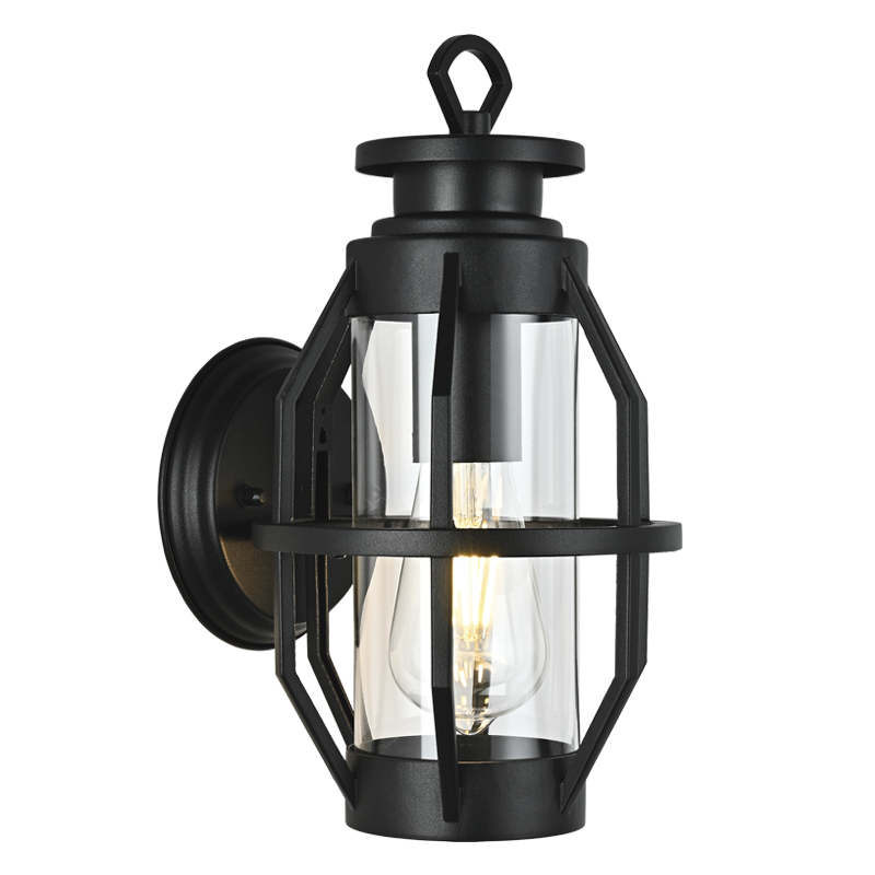 Bright Star L571 BLACK ALU & CLEAR GLASS IP44 1X60W ES