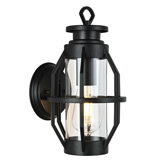 Bright Star L571 BLACK ALU & CLEAR GLASS IP44 1X60W ES
