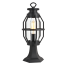 L572 Bright Star BLACK ALU & CLEAR GLASS PILLAR IP44 1X60W ES