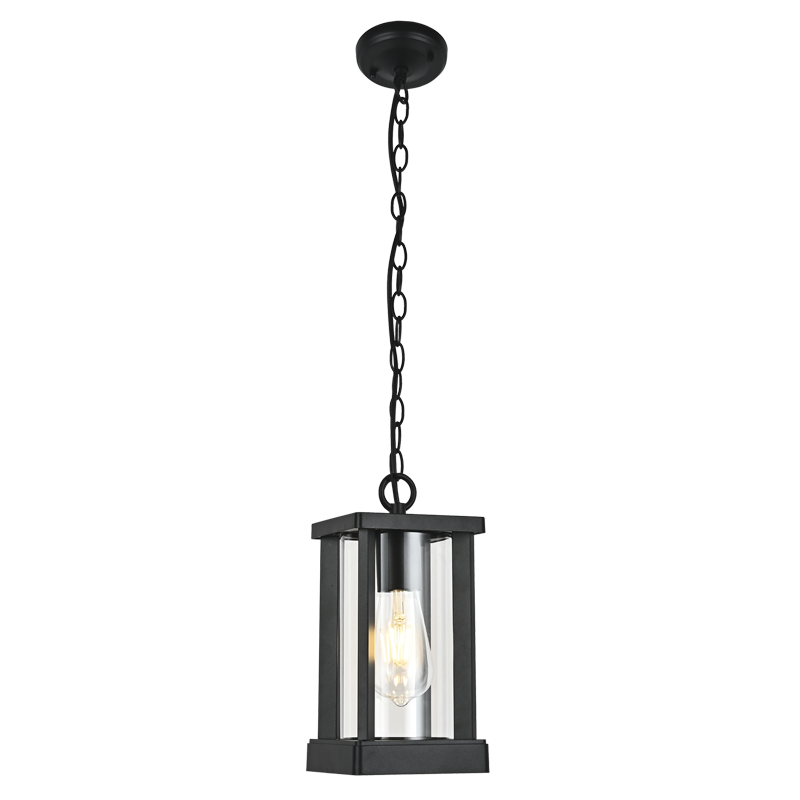 Bright Star L575 BLACK ALU & CLEAR GLASS PENDANT IP44 1X60W ES