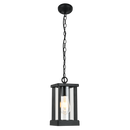 L575 Bright Star BLACK ALU & CLEAR GLASS PENDANT IP44 1X60W ES