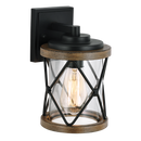 Bright Star L576 BLACK ALU & CLEAR GLASS WALL MOUNT IP44 1X60W ES