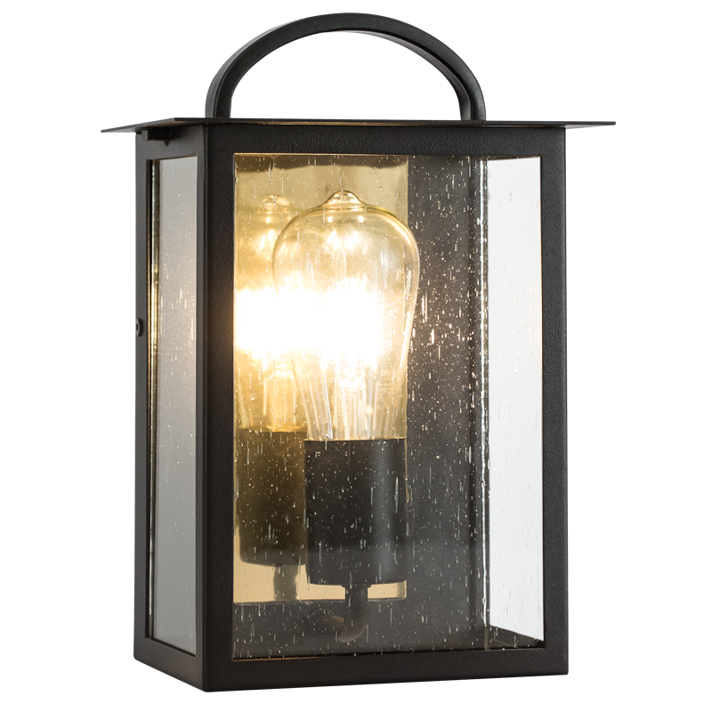 Bright Star L579 BK/GD METAL 1/2 LATERN SPECKLED GLASS IP44 1X60W ES