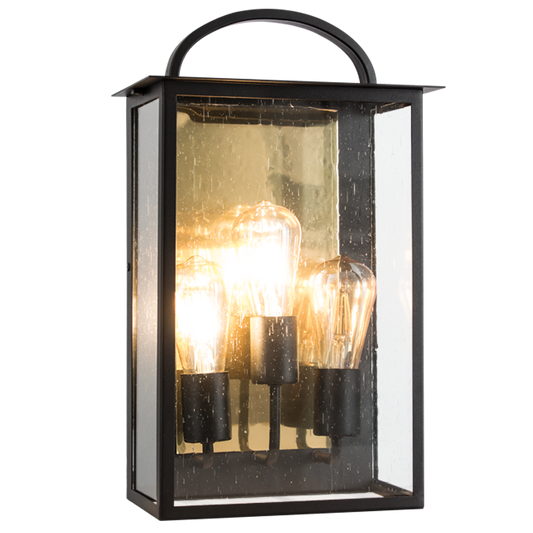 Bright Star L580 BK/GD METAL 1/2 LATERN SPECKLED GLASS IP44 3X60W ES