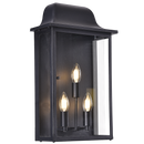 Bright Star L582 BLACK 3 x 40W E14 IP54 METAL LANTERN CLEAR GLASS